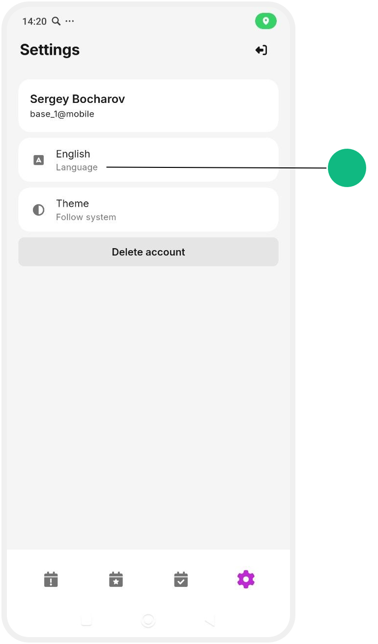 Account settings