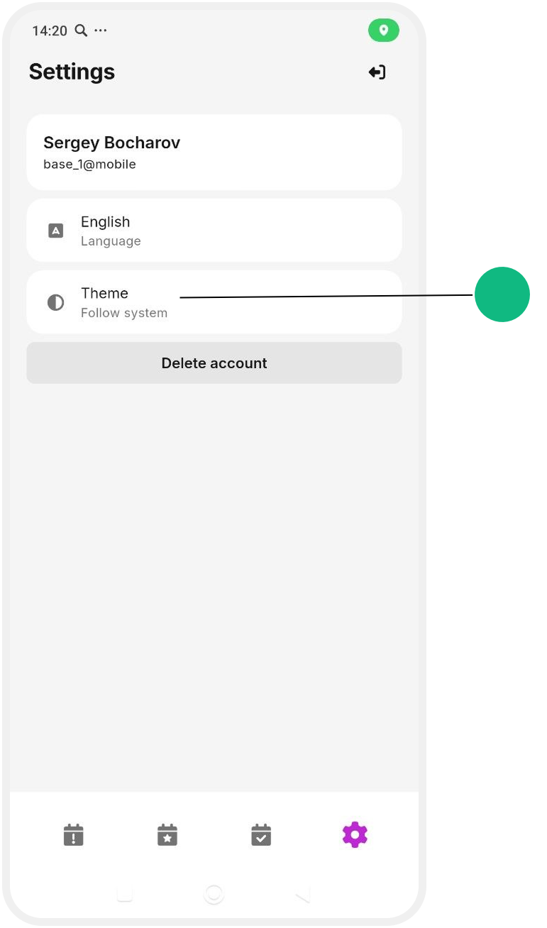 Account settings