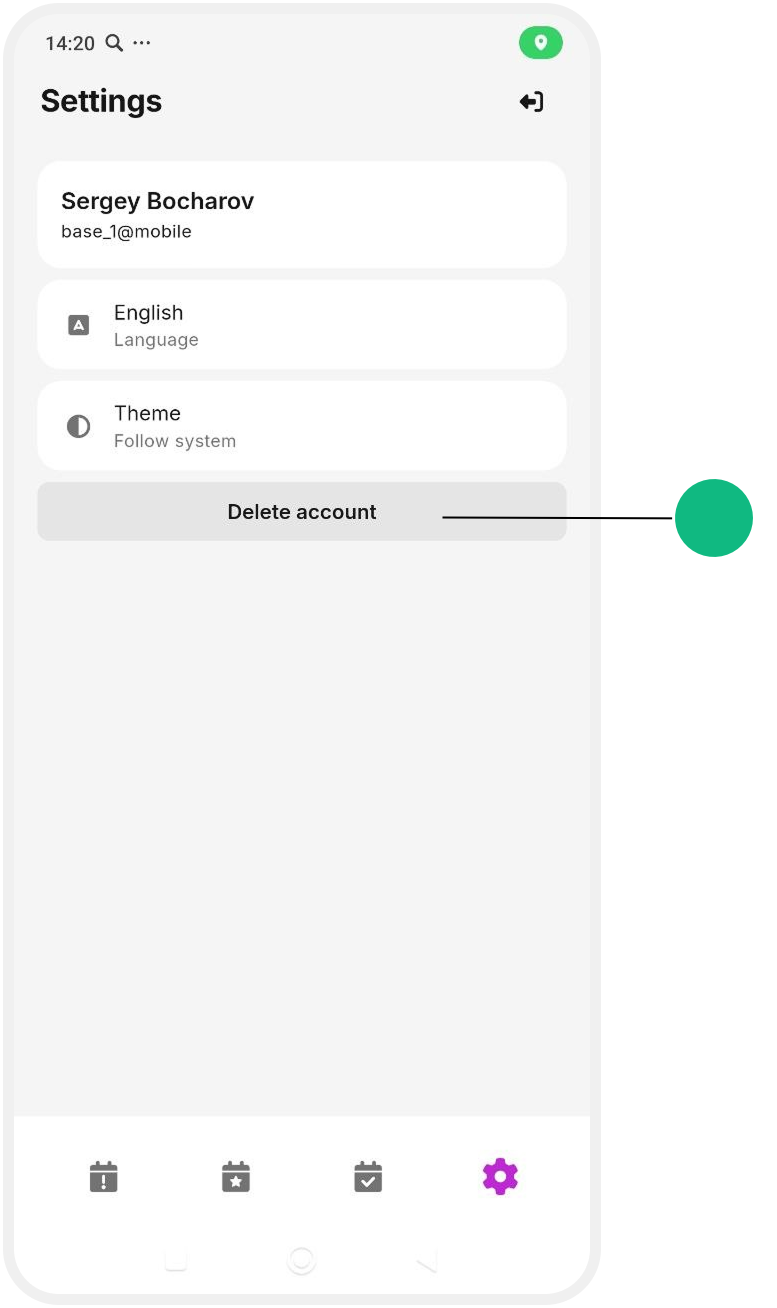 Account settings
